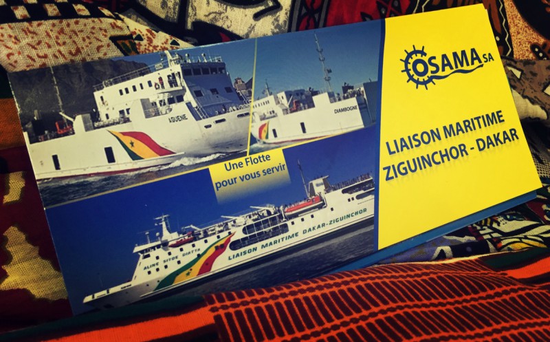 Un billet de bateau liaison maritime Ziguinchor - Dakar #Off2Africa 37 Dakar Sénégal © Gilles Denizot 2017