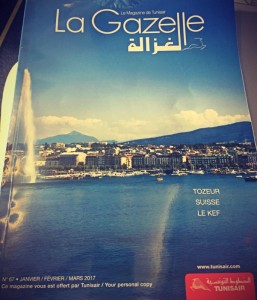 Magazine de bord La Gazelle Tunisair, couverture sur Genève #Off2Africa 98 Tunis Tunisie © Gilles Denizot 2017