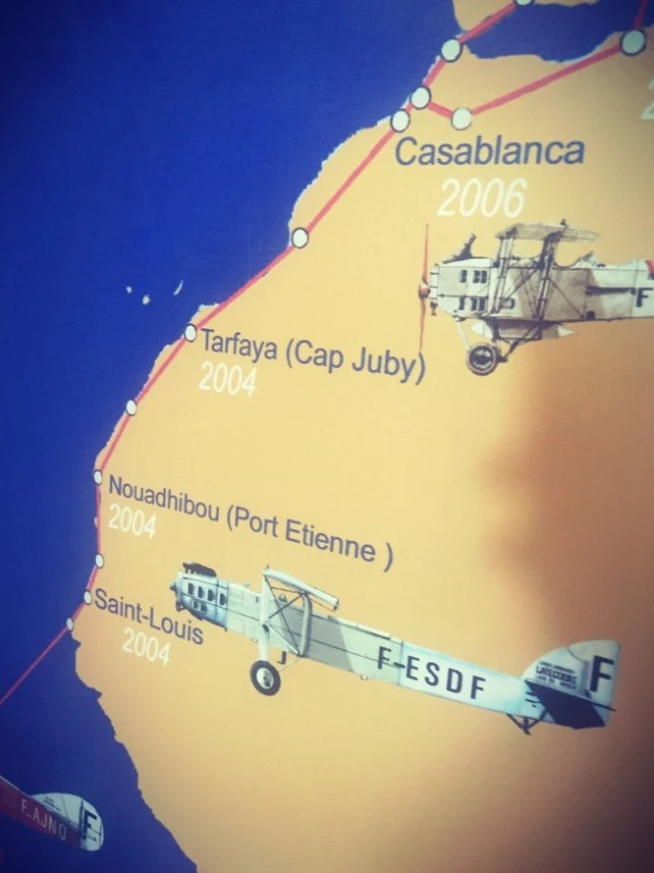 Carte des vols de l'Aéropostale au musée Saint-Exupéry #Off2Africa 10 Tarfaya Maroc © Gilles Denizot 2016