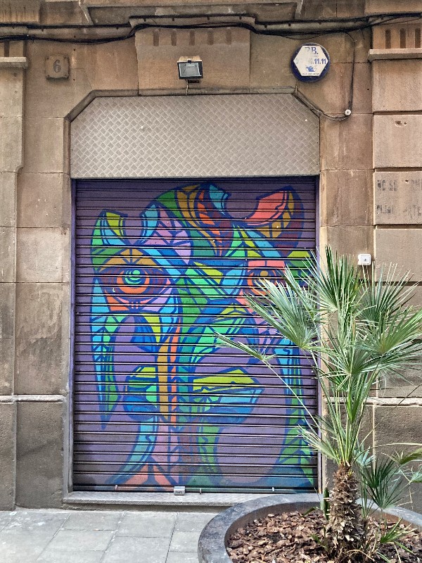 Rideau de fer bariolé dans Barcelone ©GD24 #HolaBCN Le bonheur, guapo